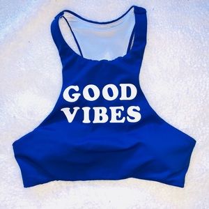 VS PINK LIKE NEW “Good Vibes” Swim Top